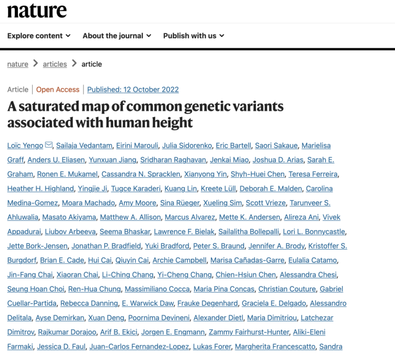 父母身高都很高孩子为什么不高？基因研究（GWAS）给出了答案